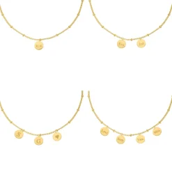 Finaste Graveerbare coin ketting goudkleurig Online