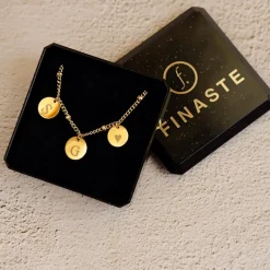 Finaste Graveerbare coin ketting goudkleurig Online
