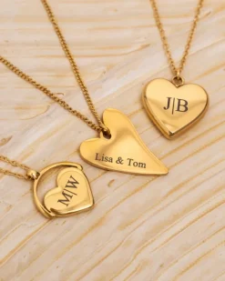 Finaste Graveerbare hartjes ketting ariana goudkleurig Sale