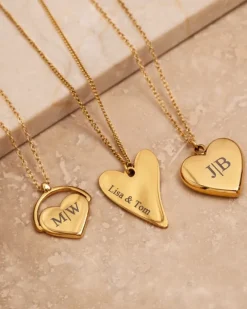 Finaste Graveerbare hartjes ketting ariana goudkleurig Sale