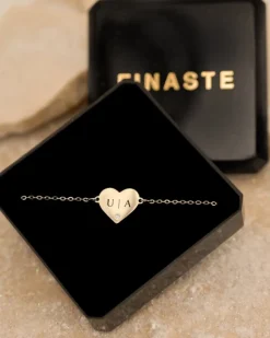 Finaste Graveerbare heart armband met steentje Clearance