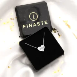 Finaste Graveerbare heart ketting met steentje Fashion