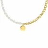 Finaste Graveerbare Ketting Chain & Pearl kleur goud Best