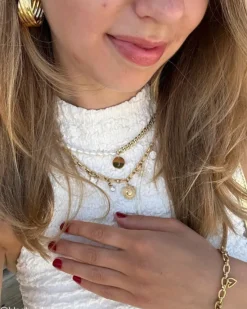 Finaste Graveerbare Ketting Chain & Pearl kleur goud Best