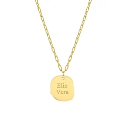 Finaste Graveerbare ketting charm goud kleurig Hot