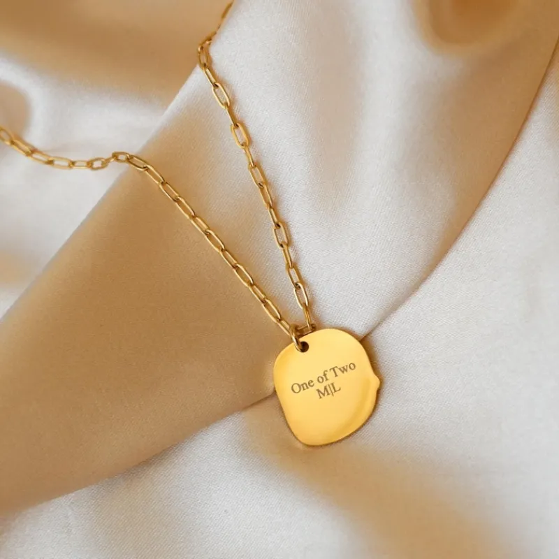 Finaste Graveerbare ketting charm goud kleurig Hot