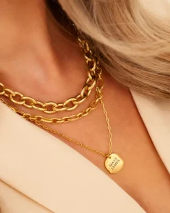 Finaste Graveerbare ketting charm goud kleurig Hot