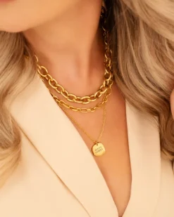 Finaste Graveerbare ketting charm goud kleurig Hot