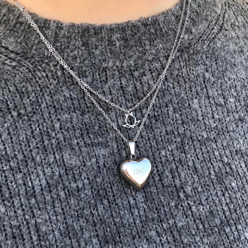 Finaste Graveerbare Ketting Hart Hot