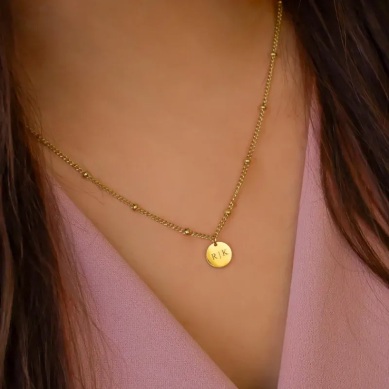 Finaste Graveerbare ketting muntje goud kleurig Discount