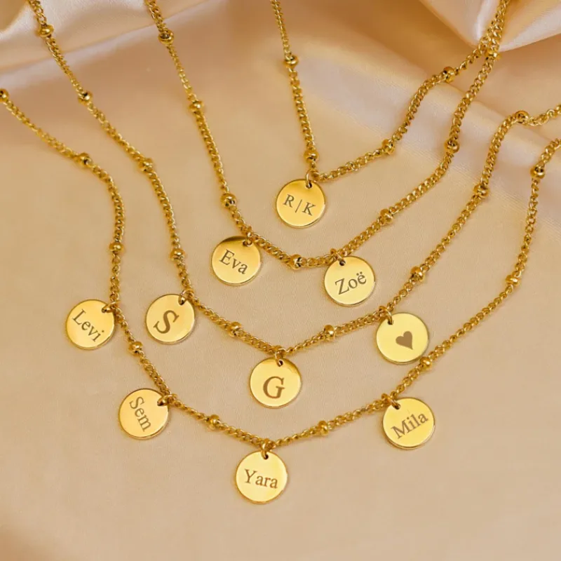Finaste Graveerbare ketting muntje goud kleurig Discount