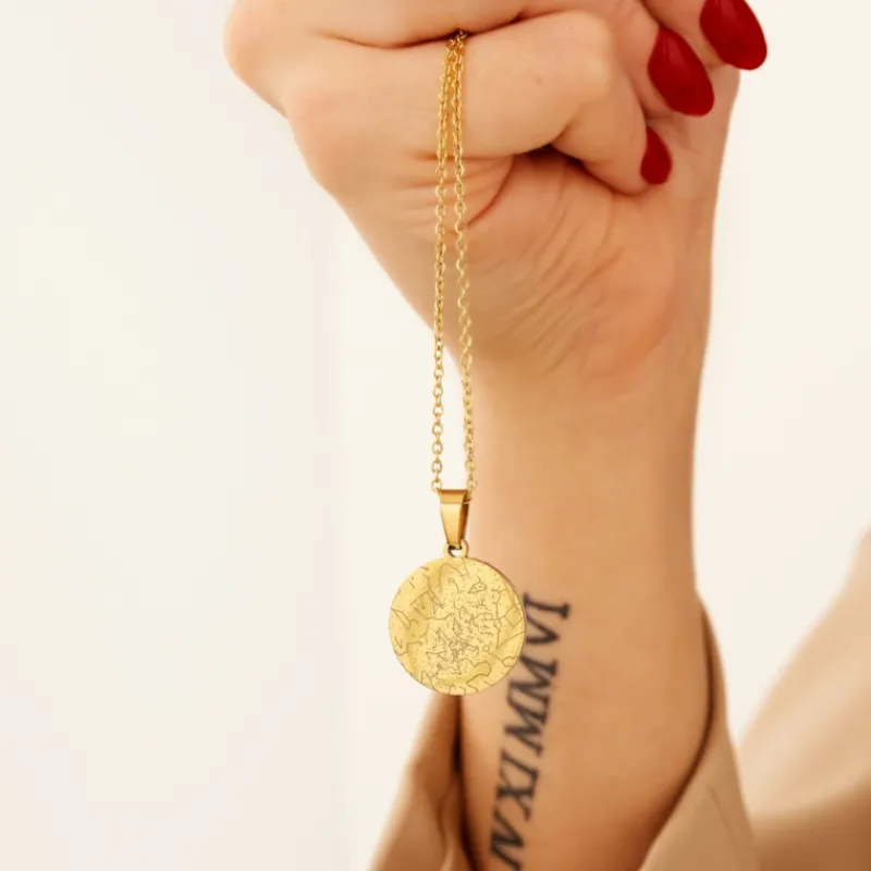 Finaste Graveerbare ketting sterrenhemel goudkleurig Online