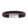 Finaste Graveerbare leren mannen armband bruin Sale