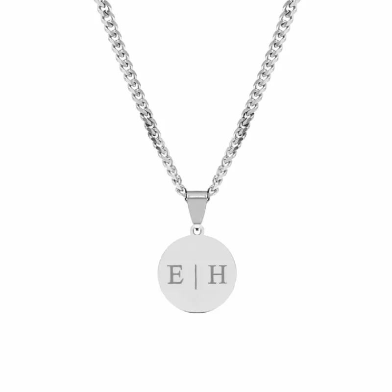 Finaste Graveerbare mannen ketting met munt New
