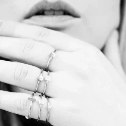 Finaste Graveerbare minimalistische ring met muntje Hot