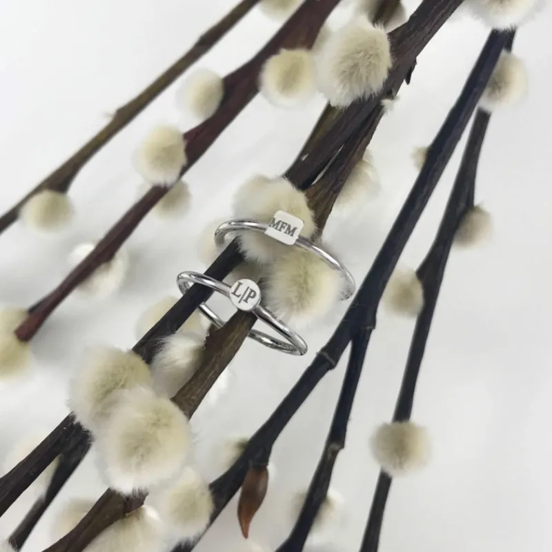 Finaste Graveerbare minimalistische ring met muntje Hot