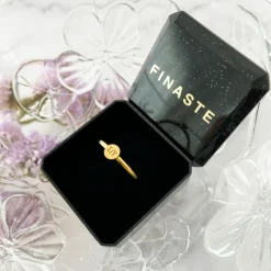 Finaste Graveerbare minimalistische ring met muntje goud kleurig Best