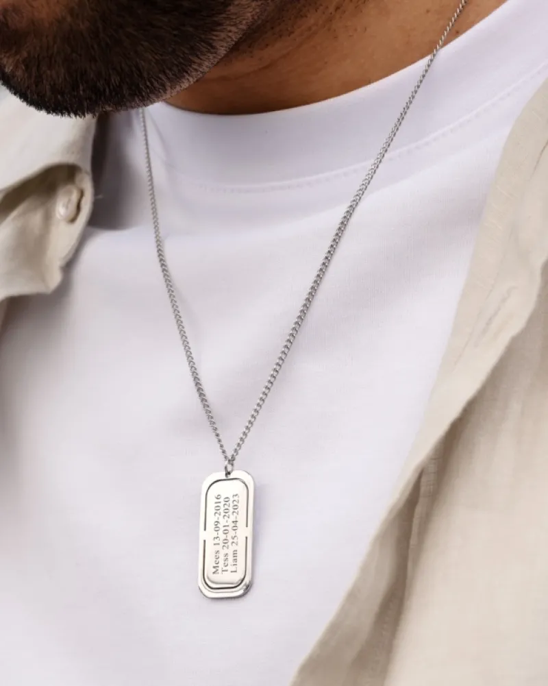 Finaste Graveerbare tag ketting heren Fashion