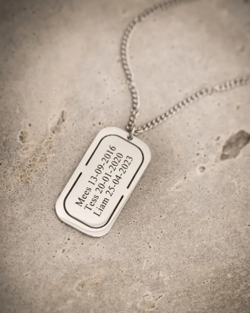 Finaste Graveerbare tag ketting heren Fashion