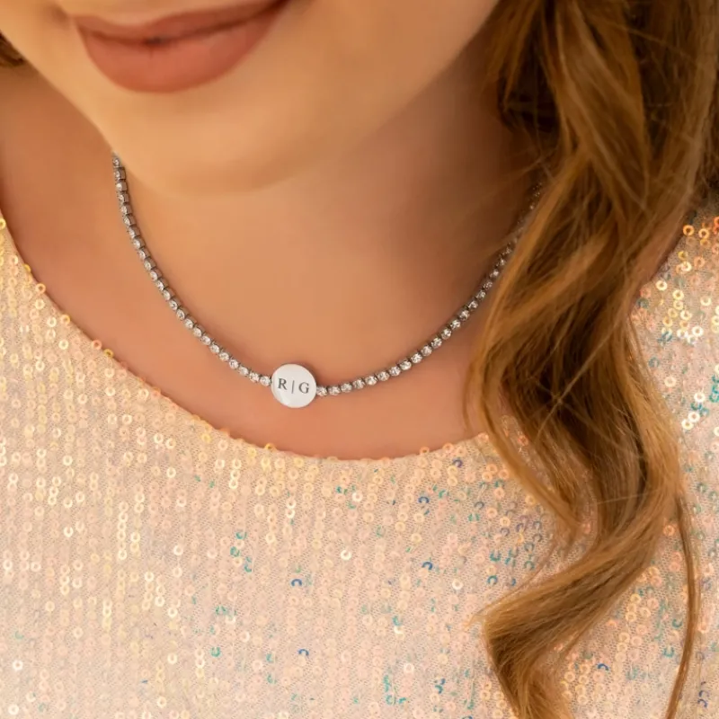 Finaste Graveerbare tennis ketting New