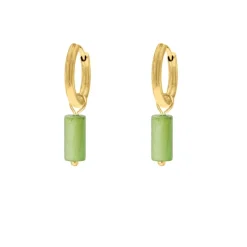 Finaste Green shell earrings goldplated Online