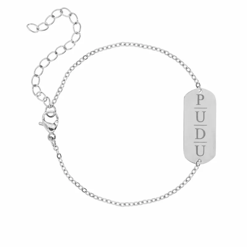 Finaste Grote bar armband met 4 letters Sale