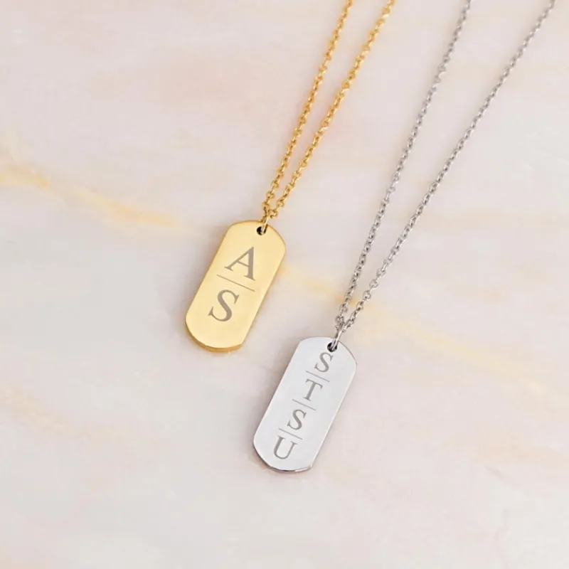 Finaste Grote Bar Ketting Met 4 Letters Online