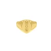 Finaste Grote zegelring 3 letters goud kleurig Clearance