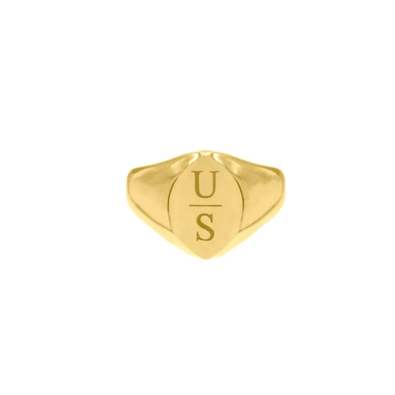 Finaste Grote zegelring 2 letters goud kleurig Clearance