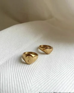 Finaste Grote zegelring 2 letters goud kleurig Clearance