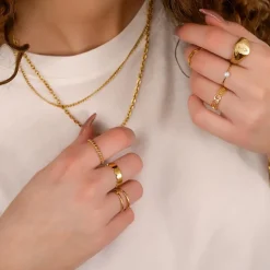 Finaste Grote zegelring 2 letters goud kleurig Clearance
