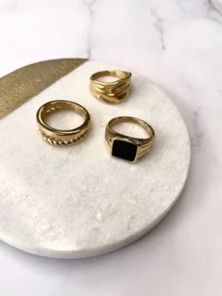 Finaste Grove ring statement goud kleurig Sale