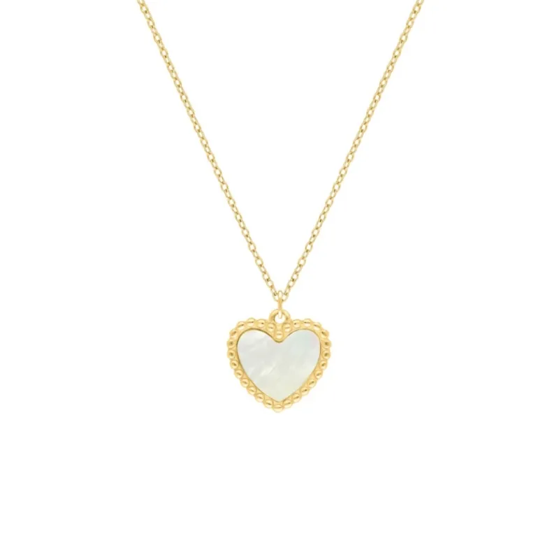 Finaste Hartjes ketting parelmoer goudkleurig Outlet