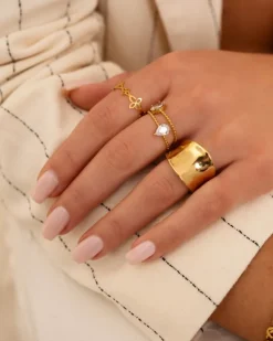 Finaste Influencer ring drop goudkleurig Best