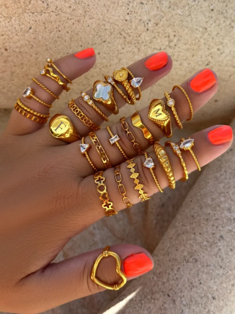 Finaste Influencer ring triangle goudkleurig Online