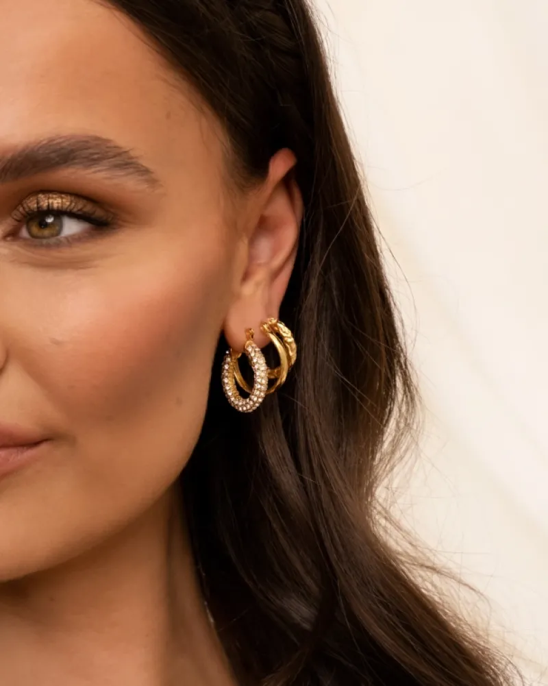 Finaste Influencer stone earrings goldplated Best