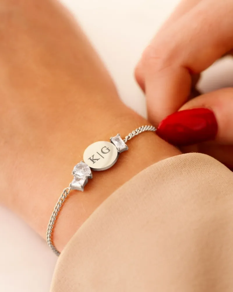 Finaste Initial armband high-end stones Clearance