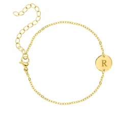 Finaste Initial Armband Mini Coin Goud Kleurig Best