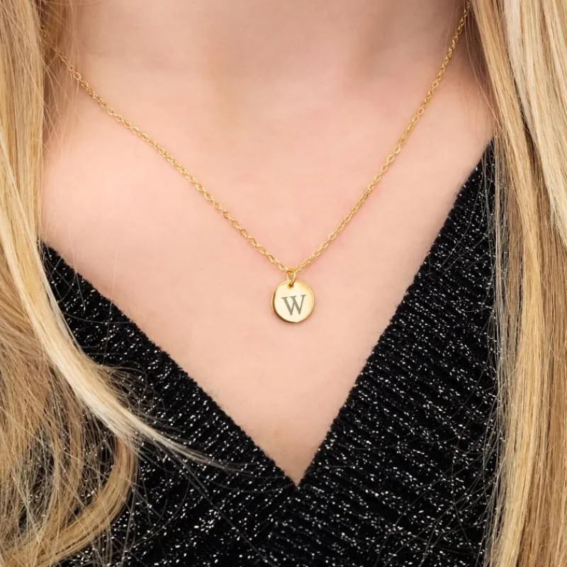 Finaste Initial Coin Ketting Goud Kleurig Best