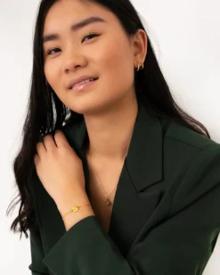 Finaste 2 initialen armband klein muntje goud kleurig Best