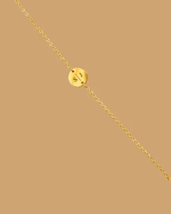 Finaste 2 initialen armband klein muntje goud kleurig Best