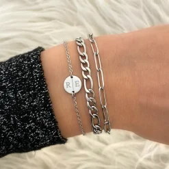 Finaste 2 initialen armband klein muntje Outlet