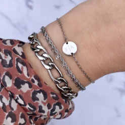 Finaste 2 initialen armband klein muntje Outlet