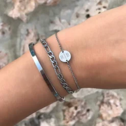 Finaste 2 initialen armband klein muntje Outlet