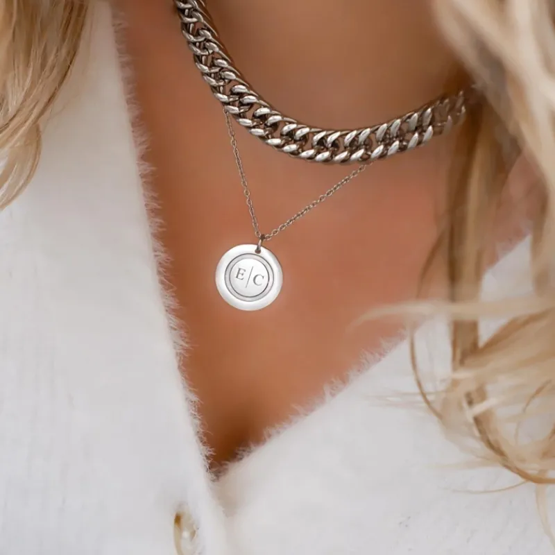 Finaste Ketting 2 initials luxury Hot