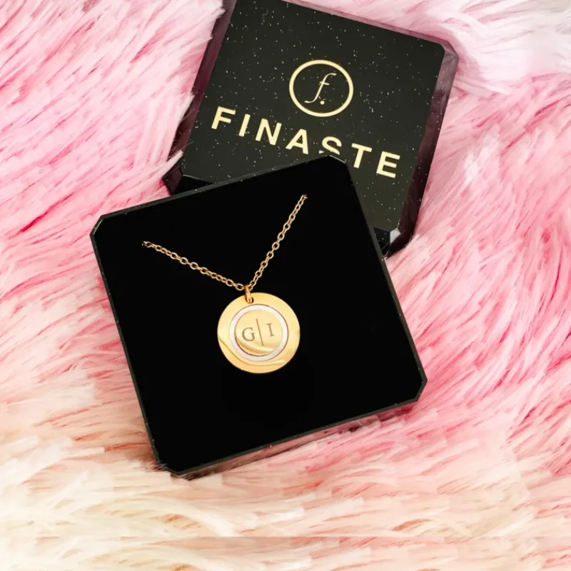 Finaste Ketting 2 initials luxury kleur goud Sale
