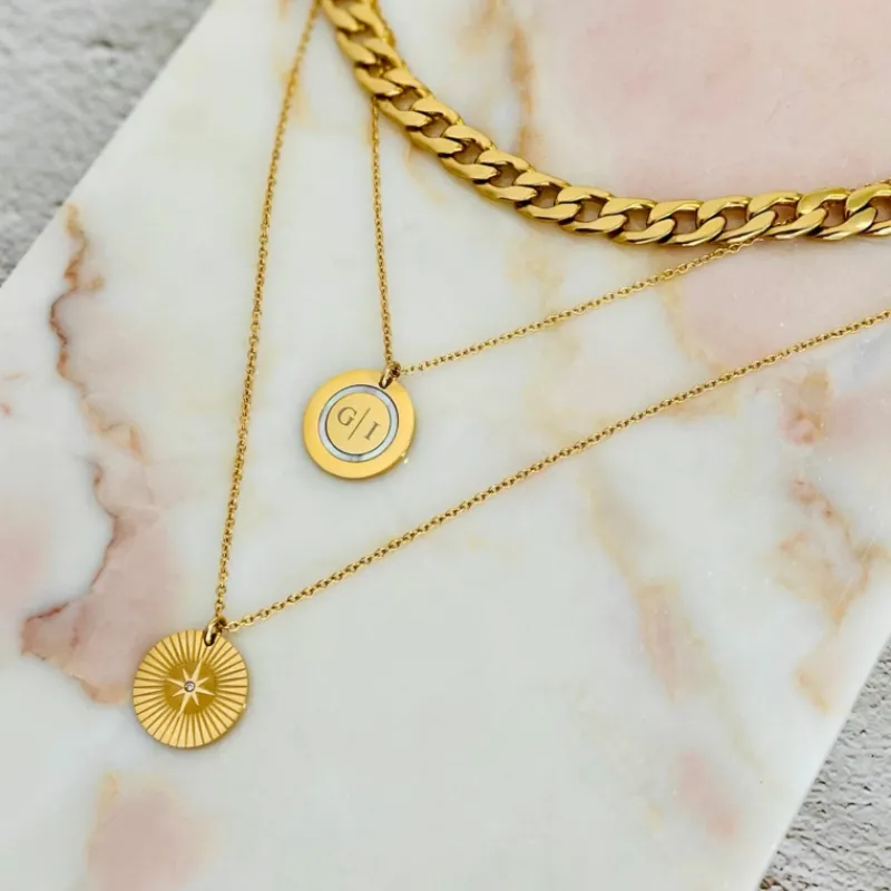 Finaste Ketting 2 initials luxury kleur goud Sale