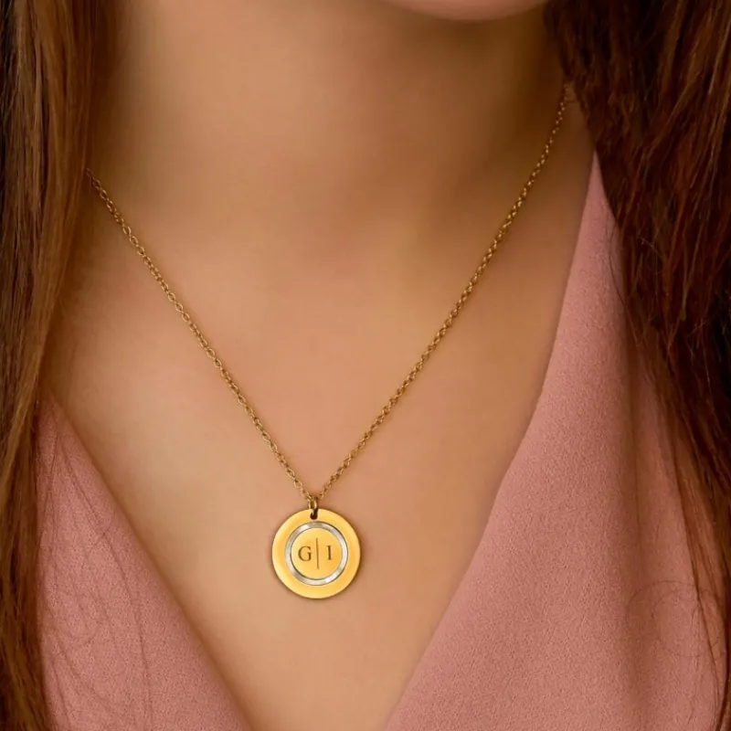 Finaste Ketting 2 initials luxury kleur goud Sale