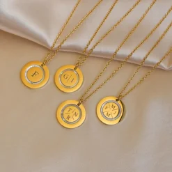 Finaste Ketting 2 initials luxury kleur goud Sale