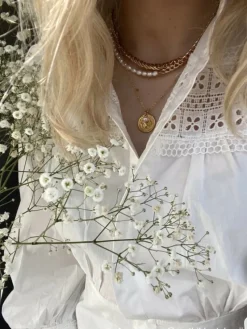 Finaste Ketting Chain & Pearl goud kleurig Best